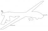 General Atomics RQ-1A Predator outline, UAV, line drawing, shape, MYFV15P07_10O