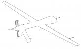 General Atomics RQ-1A Predator outline, UAV, line drawing, shape, MYFV15P07_11O