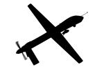 General Atomics RQ-1A Predator silhouette, logo, UAV, shape, MYFV15P07_12M