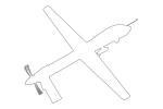 General Atomics RQ-1A Predator outline, UAV, line drawing, shape, MYFV15P07_12O