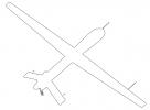 General Atomics RQ-1A Predator outline, UAV, line drawing, shape, MYFV15P07_13O