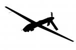 General Atomics RQ-1A Predator silhouette, logo, UAV, shape, MYFV15P07_15M