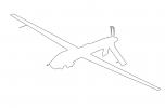 General Atomics RQ-1A Predator outline, UAV, line drawing, shape, MYFV15P07_15O