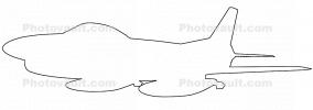 F-86D Sabre Dog outline, line drawing, shape, MYFV15P12_12BO