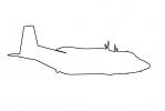 CASA C-212 Aviocar outline, line drawing, MYFV16P01_10O