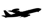 E-3 Sentry AWACS, silhouette Airborne Early Warning and Control, logo, shape