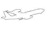 AWACS outline, line drawing, shape