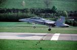 J-5235, Swiss Air Force, F-18 Hornet, landing, flight, flying, airborne, MYFV21P15_07