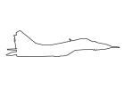 MiG-29 Fulcrum outline, line drawing, shape, MYFV23P11_08O