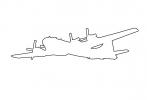 B-29 Superfortress outline, line drawing