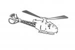 Aerospatiale Alouette II line drawing, outline, MYFV25P08_07O