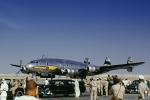 John Foster Dulles arrives at Dhaharan, Saudi Arbia, Lockheed C-121, 1953, 1950s, MYFV25P09_13B