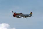 Republic P-47, Airborne, spinning prop, propeller, D-Day Stripes, Invasion Markings