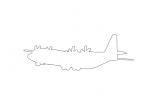 C-130J Hercules outline, line drawing, MYFV28P06_07O