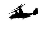 MV-22 Osprey in flight silhouette, shape, logo, MYMD01_075M