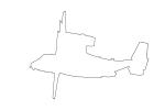 MV-22 Osprey outline in flight, line drawing, shape, MYMD01_086O