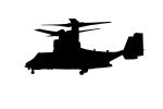 MV-22 Osprey in flight silhouette, shape, logo, MYMD01_091M
