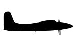 Grumman F7F-3P silhouette, shape, Side View