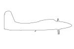 Grumman F7F-3P outline, line drawing, shape, side view