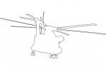 Sikorsky CH-53 Stallion outline, line drawing, shape, MYMV01P05_16O