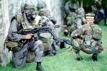 camouflage, gas mask, chemical warfare, biological, Operation Kernel Blitz, M16 Rifle, Monterey, urban warfare training, MYMV01P14_17