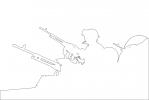 Gun Outline, line drawing, Troops, shape