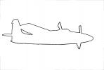 Grumman F7F Tigercat outline, line drawing, shape