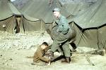 Shoe Polish, Shoe Shine, Korean War, Boy, Tents, 1952, 1950s, MYMV04P13_18