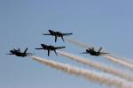 Blue Angels, McDonnell Douglas F-18 Hornet, United States Navy, USN, Smoke, flying upside-down, Smoke Trails, MYND01_228