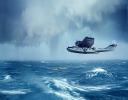 PBY-5, Rescue Flight, Stormy, 51-P-6, rain, rainfall, big swells, waves, windy, storm, raft, Milestone of Flight, Rough Ocean, Turbulent Waves, Seascape, MYND02_004