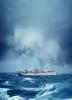 WW2, Merchant Marine in the Atlantic, Liberty Ship, Stormy Sea, whitecaps, MYND02_070