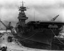 Bombed Japanese aircraft carrier in Drydock, 5 June 1942, WWII, World War 2, MYND02_146