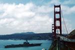 Golden Gate Bridge, USS Coral Sea, CV-43, USN, United States Navy, Midway-class aircraft carrier, 12 August 1982, MYNV01P08_09