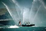 Fireboat Phoenix welcoming the USS Missouri, Spraying Water, MYNV03P05_19