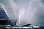 Fireboat Phoenix welcoming the USS Missouri, Spraying Water, MYNV03P06_01