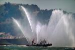 Fireboat Phoenix welcoming the USS Missouri, Spraying Water, MYNV03P06_03.1702