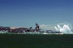 Fireboat Phoenix welcoming the USS Missouri, Spraying Water, MYNV03P06_07