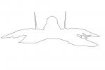 Grumman F-14 Tomcat outline, line drawing, shape