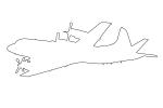 Lockheed P-3 Orion outline, line drawing, shape