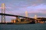 E35, Replenishment Transport Ship, Cargo, San Francisco Oakland Bay Bridge, vessel, hull, ship, warship, MYNV04P08_16.1703