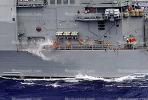 Spraying Water, USS Princeton (CG-59), Guided Missile Cruiser, USN, MYNV05P09_12B