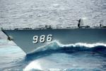 Bow, Waves, USS Harry W Hill (DD-986), Spruance-class destroyer