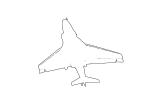 outline of a Grumman A-6 Intruder, line drawing, shape, MYNV06P02_03O