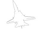 F-14 outline, line drawing, shape