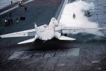 Grumman F-14 Tomcat heading into catapult steam