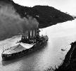 Battleship, Panama Canal, Gaillard Cut, 1950s, MYNV08P07_18
