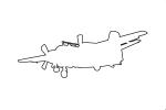 Grumman TF-1Q Trader outline, line drawing, shape, MYNV08P08_10O