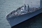 USS Vincennes (CG-49), Bow, Mark 45 5 inch 54 cal lightweight gun, Ship, Mk 26 missile launcher, Ticonderoga Class Cruiser, ASROC Missiles, MYNV09P02_11