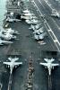 McDonnell Douglas FA-18 Hornet prepare for catapult launch, USS Constellation CV-64