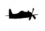 Grumman F8F Bearcat silhouette, World War-II, WW2, WWII, logo, shape